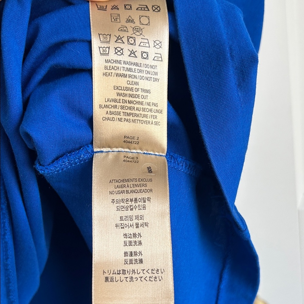 Burberry Royal Blue V-Neck Women's Tee | XL - Picture 5 of 8